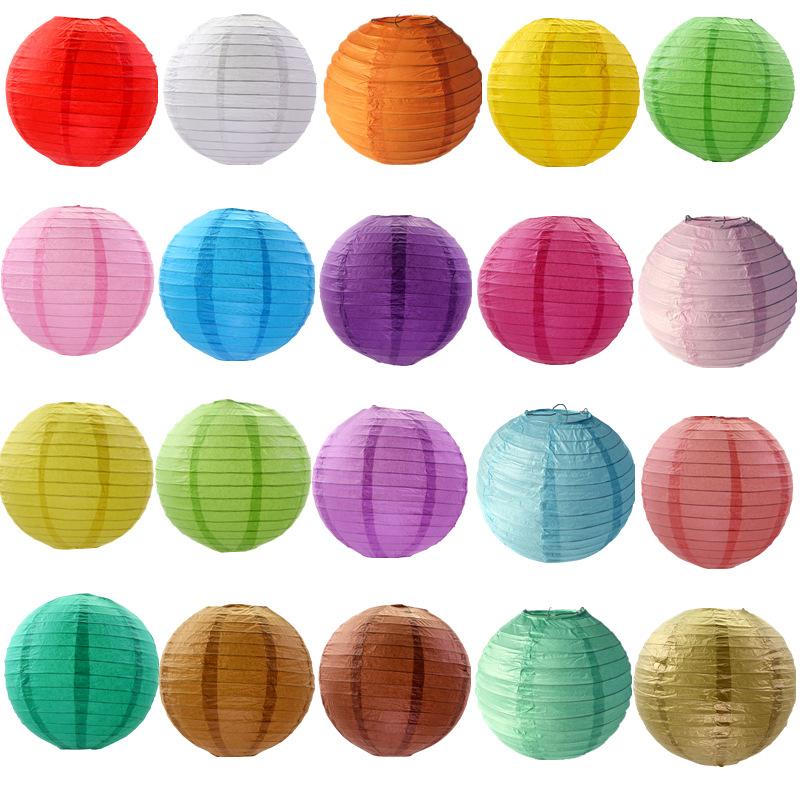 Multicolor Foldable Round Paper Lantern Balls Hanging Lampshade Decor for Wedding Baby Shower Christmas Holiday Party Supplies