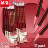 Morning.Light HB Pencil - Red and Black Stripes with Eraser, Wooden Handle - Ideal for Students, Drawing, and Writing
