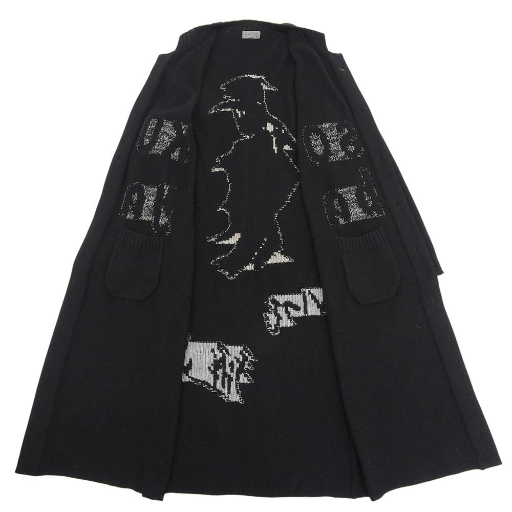 Yohji Yamamoto POUR HOMME It's Always Too Late Knit Wool Cardigan, Men's, Black, Size 3, HK-K86-190 Tops 3 blackUsed