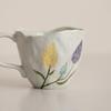 Jingdezhen hand-painted tulip mug for girls, modern style simple coffee cup, Korean-style drinking cup