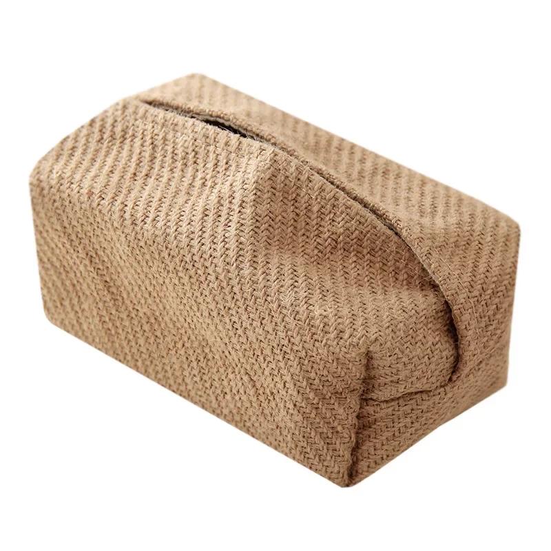 Nordic Ins Wheat Ear Texture Tissue Box Paper Stoarge Bag Cloth Tissue Box Car Tissue Storage Box Living Room Home Decor