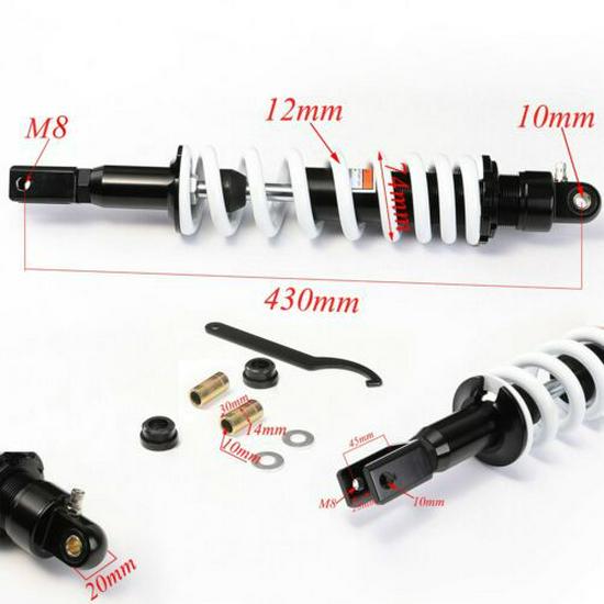 430mm Shock Absorber for 250cc Pit/Dirt Bike, Motorcycle, ATV Suspension
