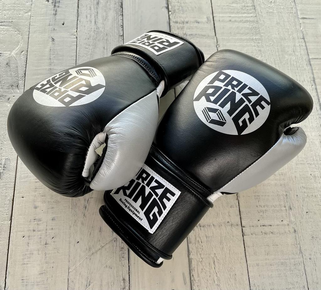 Boxerské rukavice PRIZE RING 14oz „Professional SS“ černo-stříbrné