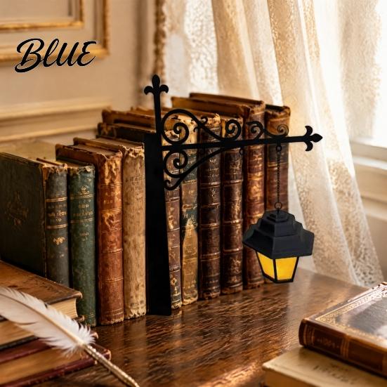 Ambient Book Light Vintage Lantern/Ghost Bookshelf Light  Metal Desk Lamp with Warm Lighting  Accent for Bookcases Retro Lovers & Library Study