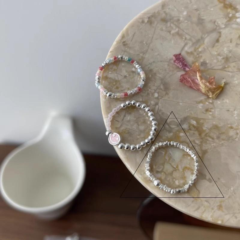 Elegant Adjustable Pearl And Silver Geometric Ring For Women Unique Design Accessory