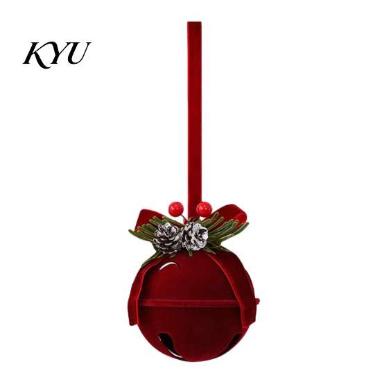 Christmas Tree Hanging Decor Nordic Velvet Bell Ornament, Flocked Bells for Matte Flocking Festive Decorations Door Window Decor, Holiday Home