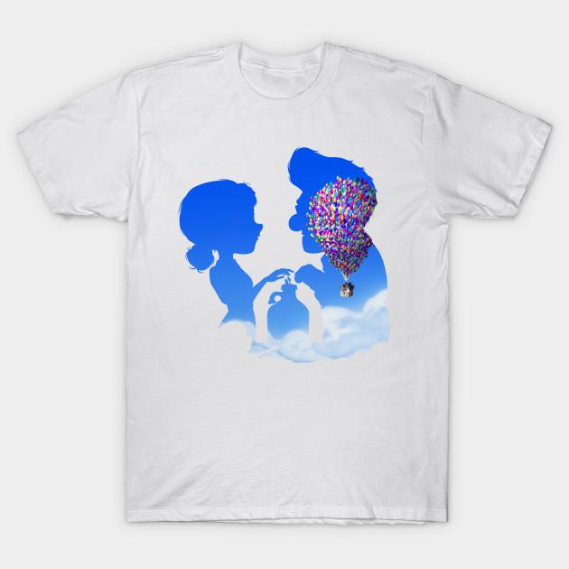 

Men Black Print T-shirt Ellie And Carl No-Cut Transfer Paper Print Cotton Tshirt S білий