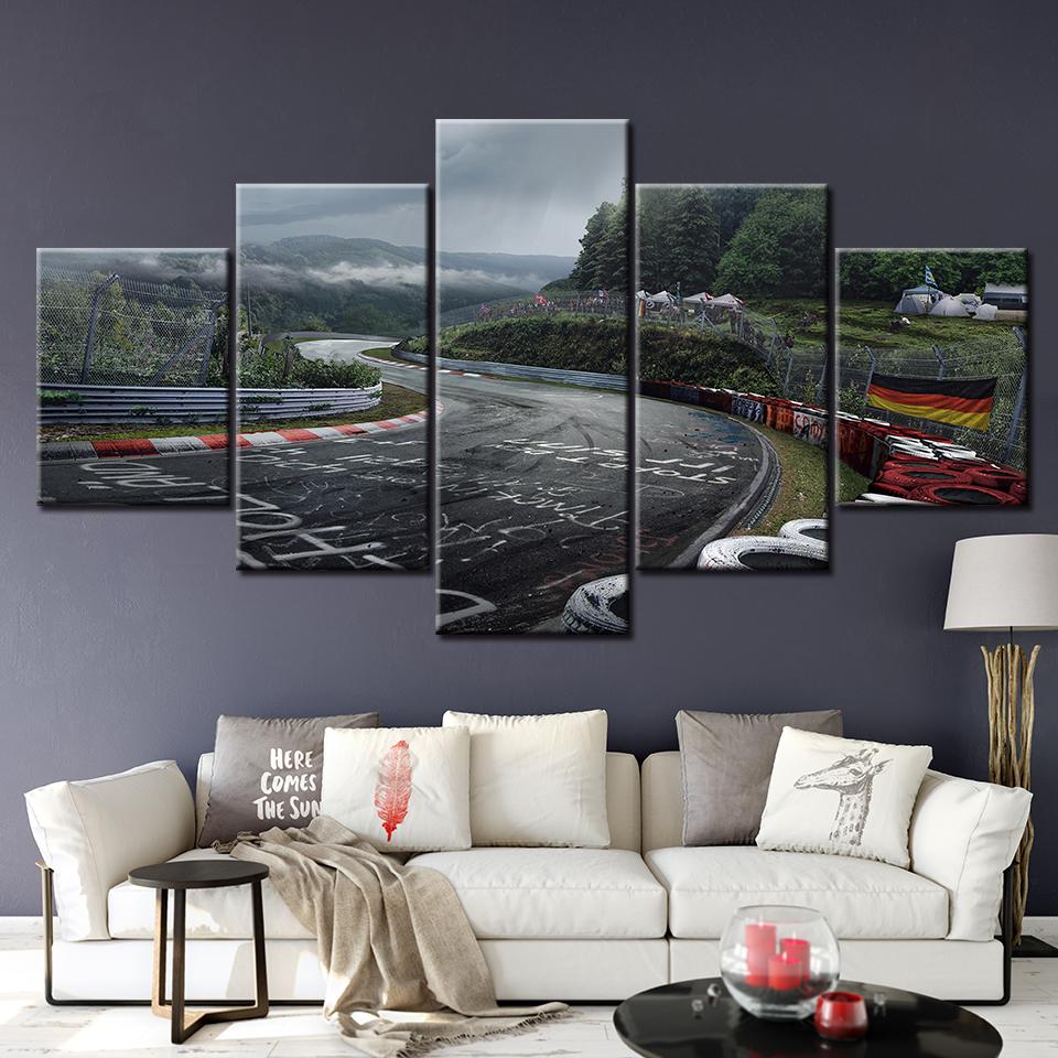 

Artwork 5 Pieces Canvas Art Poster Nurburgring Rally Road Painting Living Room Wallpaper Picture Print Bedroom Home Decoration 20X35 20X45 20X55CM