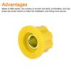 uxcell 3-Piece Potentiometer Knob Set with Screw-in Brass Inserts for 1/4" Shaft Potentiometers, Yellow Volume Controller Rotary Knobs for Guitar Effe