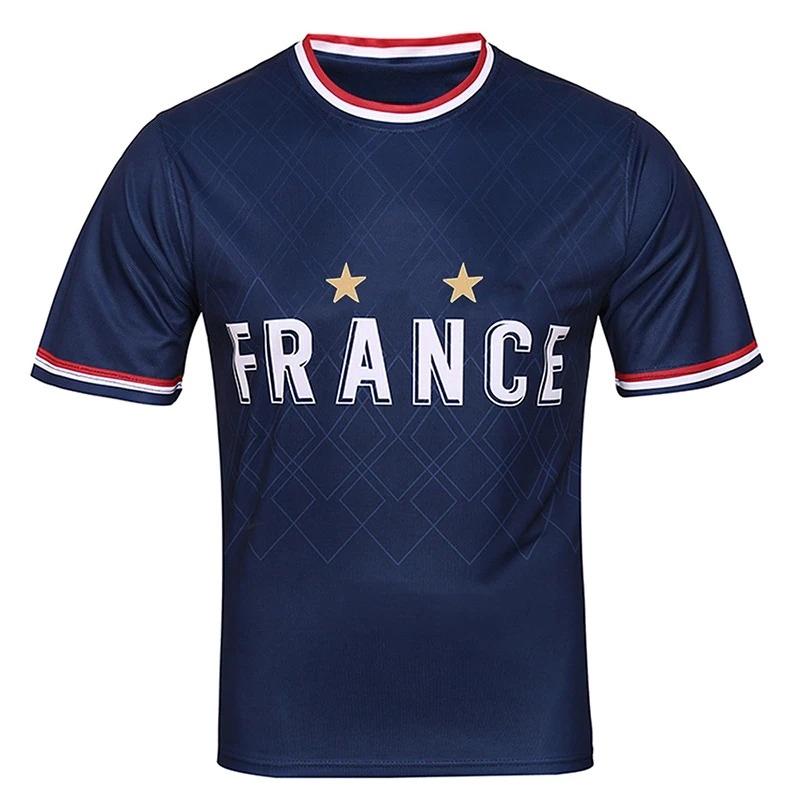 New Design European Team France Soccer Jersey Quick Drying Football Uniform S