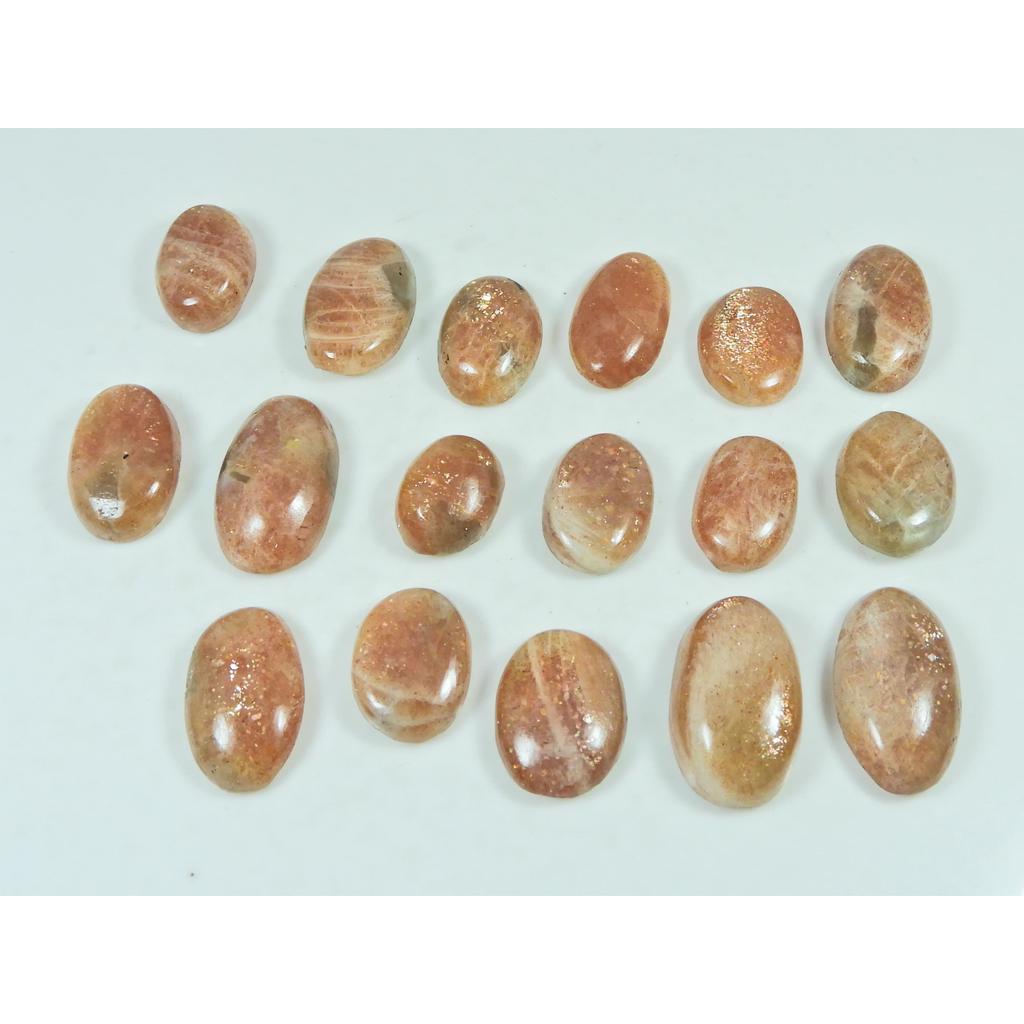 203Cts. Natural Sunstone oval Cabochon Loose Gemstone 17 Pcs Lot C-3836