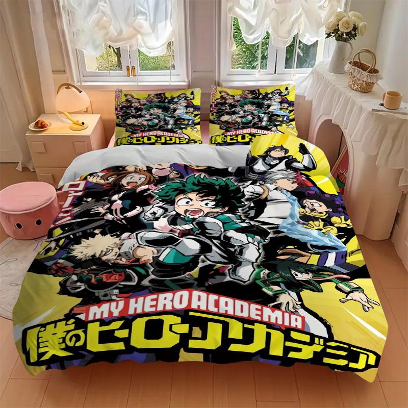 My Hero Academia Bedding Set  Comforter Cover Gift for Bedroom,Includes 1 Cover and 2 Pillowcases, No InsertB266