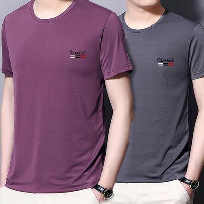 Zomer Ijszijde Hoge Elasticiteit Heren Sport en Casual T-shirt Comfortabel Ademend Sneldrogend Top
