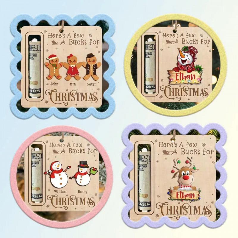 Christmas Wooden Money Holder Ornament Cute Xmas Tree Decoration Holiday Party