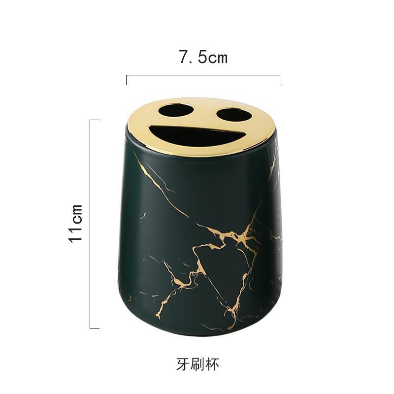 Matte Gold Ceramics Bathroom Set Decor Soap Dispenser Toothbrush Holder cup Soap Dish tray Mouthwash Cup bathroom Washing Set