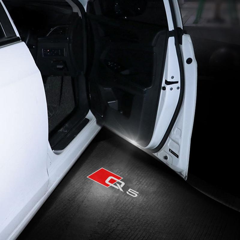 For Audi C6 2pcs LED Car Door Shadow Courtesy Light for Audi A1 A3 A4 A4L A5 A6 A7 A8 Q3 Q5 Q5L Q7 Q8 Laser Projector Welcome Logo lamps