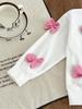 Spring & Autumn Girls' Two-Piece Outfit: Bow Long Sleeve Top + Bell Bottom Pants