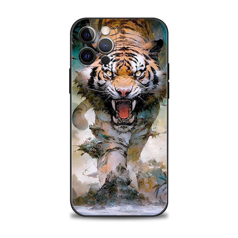 Ink Painting Pouzdro na telefon Tiger Lion pro iPhone Samsung Galaxy Redmi Xiaomi Oppo OnePlus Note SA 7 8 9 10 11 12 13 14 20 21 22 23 53 54 Pro Max Ultra