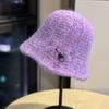 Korean Style Knitted Fisherman Hat for Women In Autumn and Winter All Match Plain Bucket Hat Thickened Warm Woolen Hat Small Basin Hat Showing Face