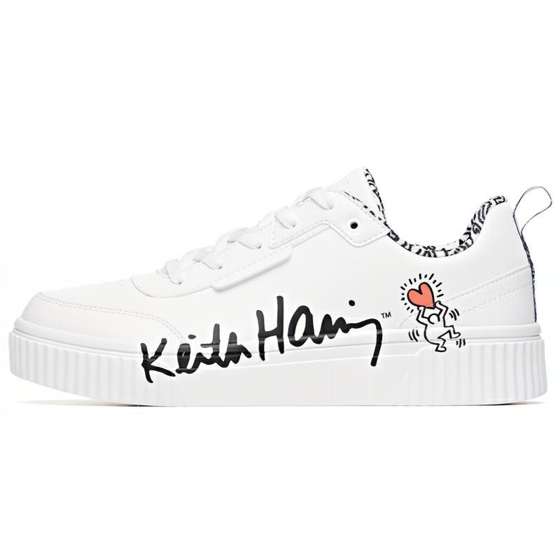 KH LIANMING x Anta Life Collection Нескользящие Легкое Покрытие Низкие Скейтборд-Кроссовки Мужские Бело-Черные Сникеры 912038023-10 39
