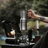 MHW-3BOMBER Moka Pot 350ml Stainless Steel Coffee Maker Integrated Pot-cup Foldable Handle Espresso Pot for Camping Coffee Tool