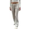 Women's Stripe Print Pants Drawstring Low Rise Straight Leg Trousers Sleep Bottoms