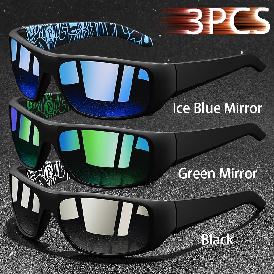 3 Stück Mode Vintage Angeln Radfahren Sport Sonnenbrille Männer Frauen Laufen Bergsteigen Sport Mann Sonnenbrille UV400 Brillen