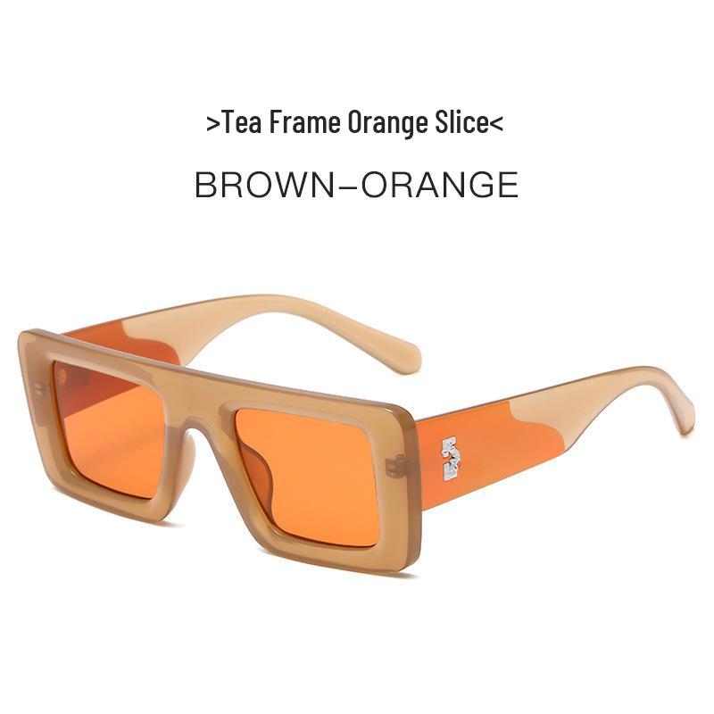 

Trendy Arrow Square Frame Round Sunglasses - European & American Fashion, Snowflake Design