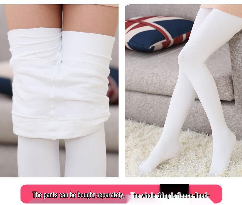 Autumn Winter Fleece-Lined Kids' Dancewear Invisible Girls High-Stretch Performance Outfits