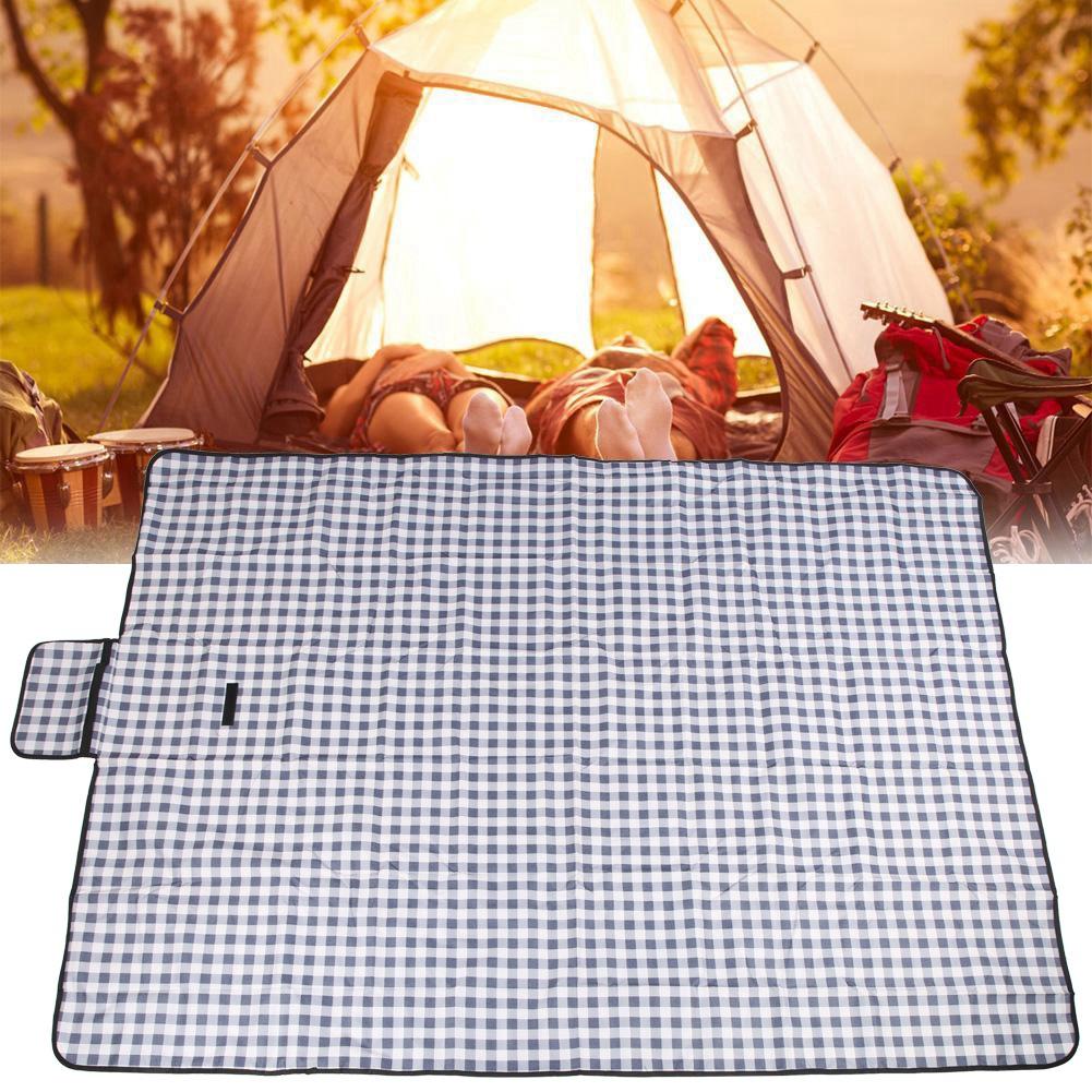 Outdoor Portable Machine Washable Oxford Cloth Picnic Pad Moistureproof Thicken Beach Ground Matblue White