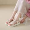 Fashion CRLAYDK Sandals for Women Flat Shoes Summer Comfortable Dressy Ladies Adjustable Buckle Strap Leather Beach Casual Slippers