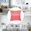 1Pc Pink Orange Striped Pillow Cover, Polyester 2D Double Sided Print Cushion Case, Retro Geometric Color Block Throw Pillowcase
