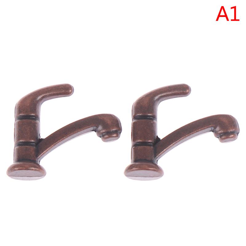 1/2/4/12PCS 1:12 Miniature Metal/Plastics Water Tap Faucet Dollhouse Kitchen Bathroom Accessories Dollhouse Miniature Faucet Toy