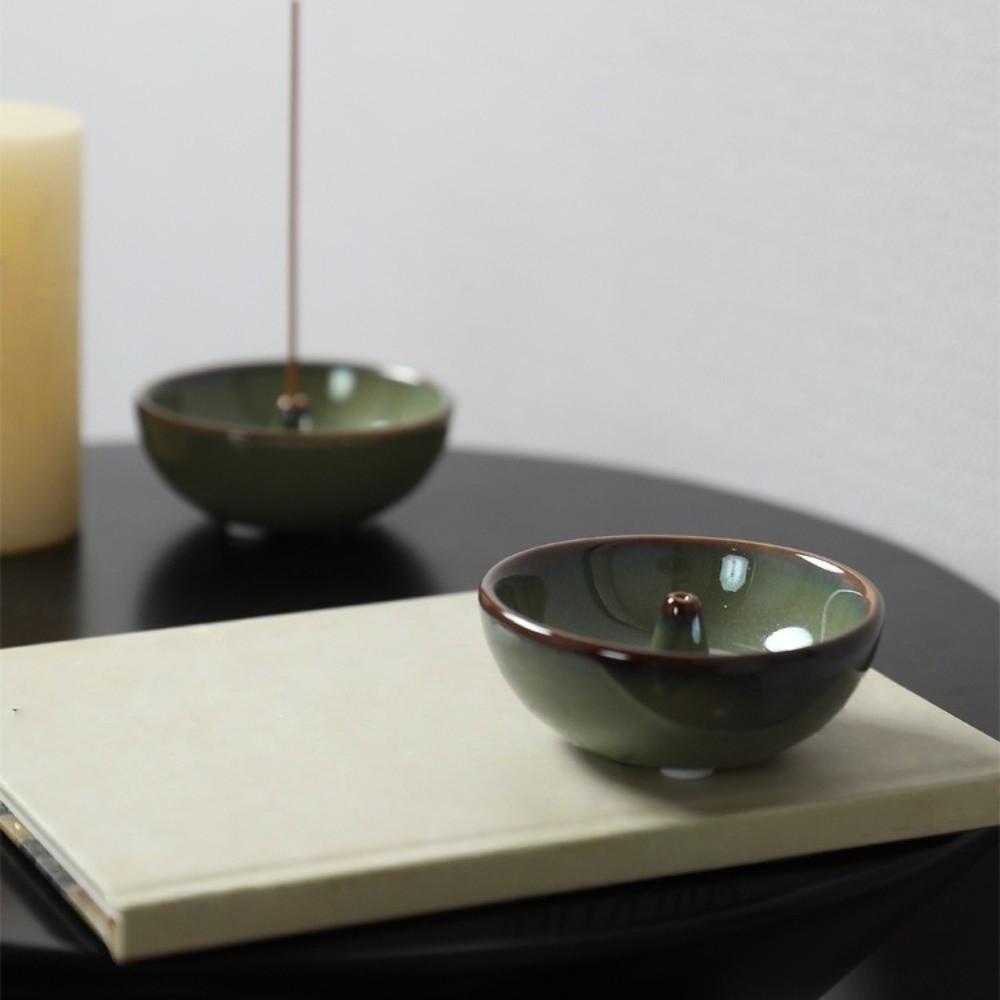 Zen Style Incense Stick Burner Round Agarwood Tray Spiritual Practice Incense Holder Yoga