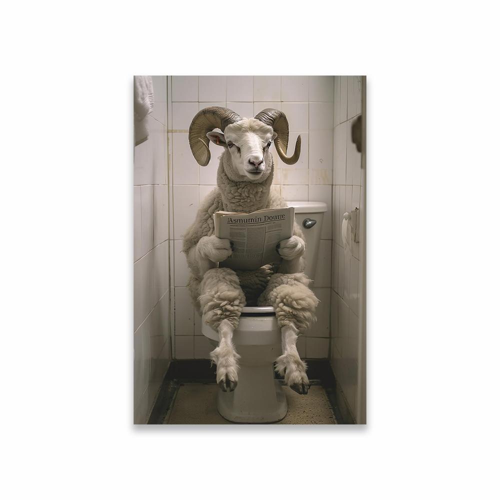 Lustige Nette Tierkunst Poster Tier Hund Katze Wandkunst Drucke Lustige Badezimmer Wanddekoration Leinwandbild Moderne Toiletten Dekoration