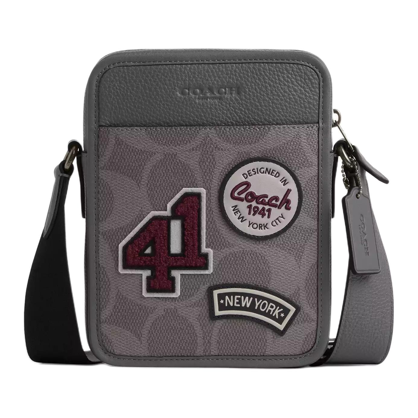 

Coach Sullivan 16 Monogram Patchwork Faux Leather And Cowhide Shoulder Crossbody Bag Small Men bags Gray Bronze CCF20-QBGRM Basic Set (Bag+Dust Bag)