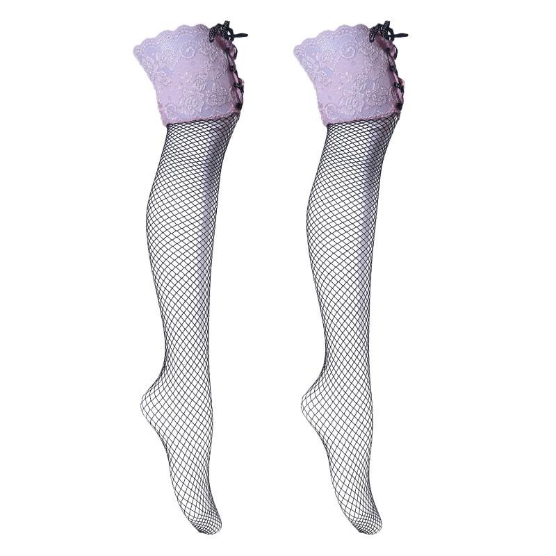 Dámské sexy punčochy Průhledné ramínka Krajka Síťovaná Síťovina Horní Stehna Vysoké Sexy spodní prádlo Upnuté punčochy