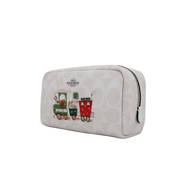 Coach Boxed Keychain Set PVC Clutch Women Accessories White C1751-SVRFI