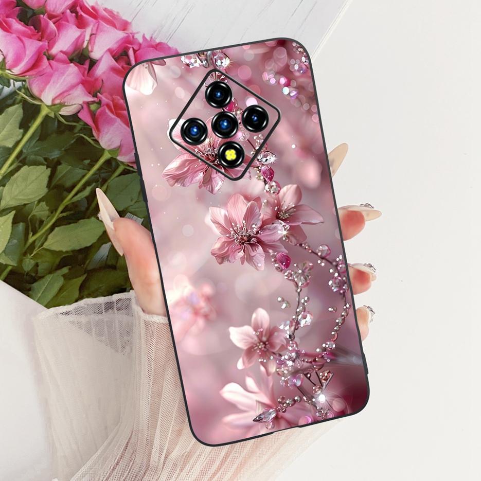 For Infinix Zero 8 Case X687 Stylish Flowers Butterfly Painted Cover Soft Slim Phone Case For Infinix Zero 8i Zero8 i X687B Bags