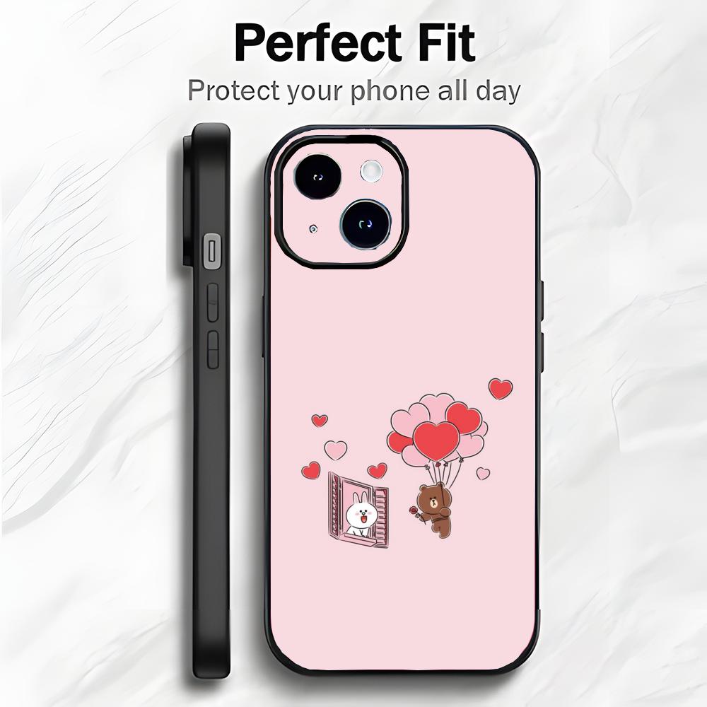Funny Bunny Bear Lovers Couple Phone Case Phone Case Soft Packaging Lightweight For iPhone17 16 15 14 13ProMax