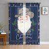 Jul Västlig Jultomte Gardiner För Vardagsrum Sovrum Heminredning Fönster Voile Tyllgardin Draperier
