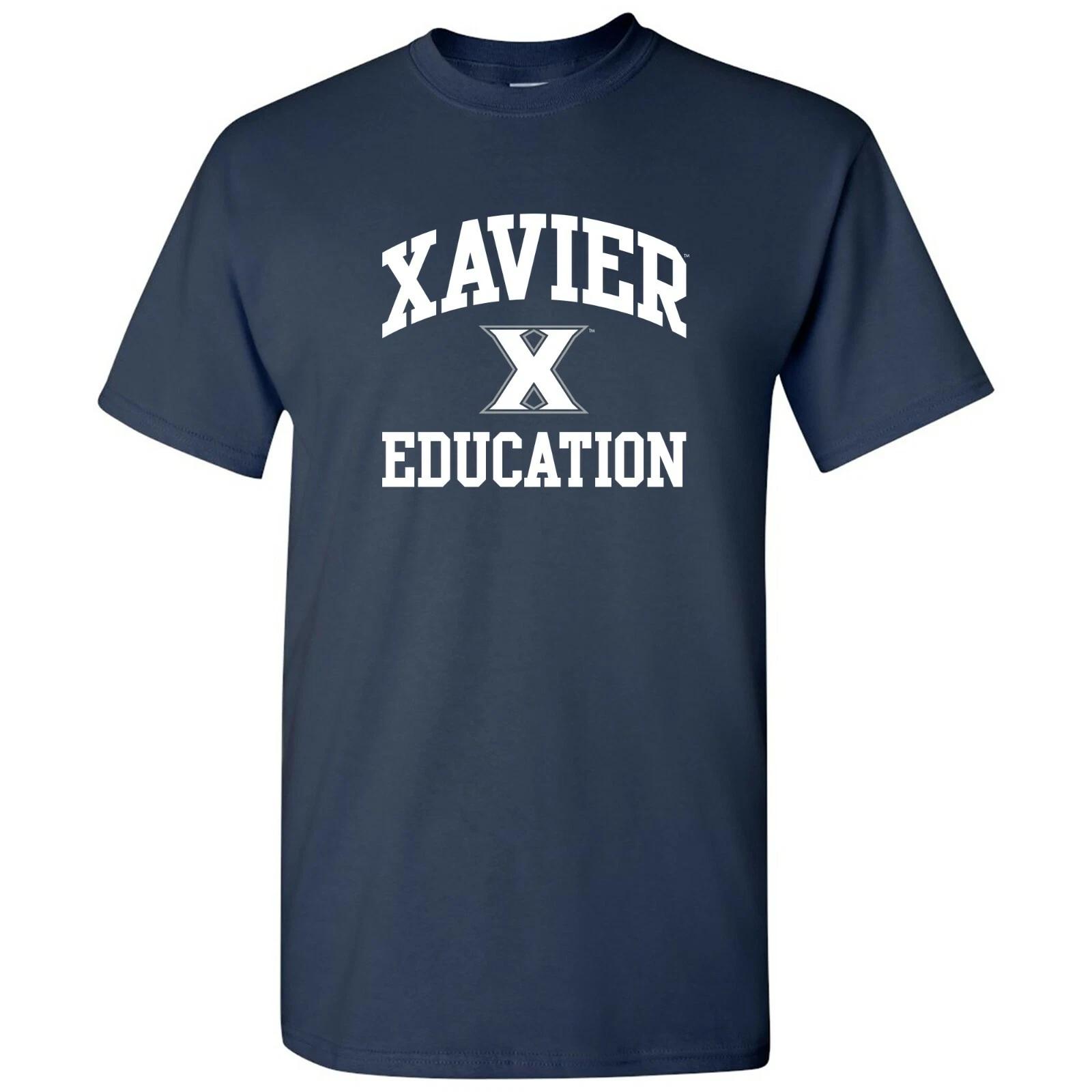 Xavier Musketeers Arch Logo Education T-Shirt - Navy 3XL