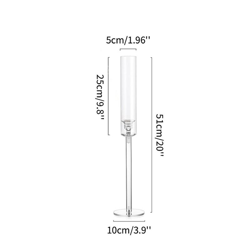 Acrylic Candle Holder for Table Centerpieces,Candlestick Holders for Wedding Living Room Decor, Use for Flameless Led Taper Cand