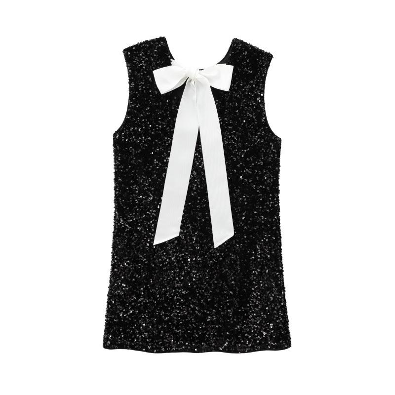 European & American Style Women's Sequin Party Dress with Back Tie 2025