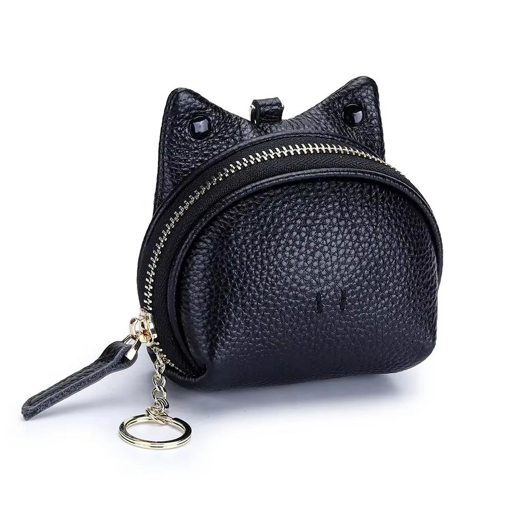 Minimalist Key Storage Small Bag Zipper Women's Leather Frog Coin Purse Storage Card Bag  Female