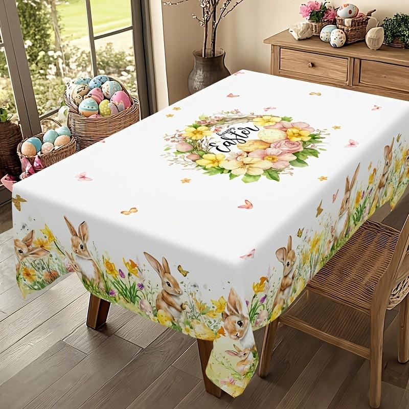 Easter Rabbit Print Tablecloth Digital Modern Minimalist Decorative Table Cover Dining Coffee
