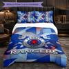 Biancheria da letto a tema Rangers FC Set 3 Pezzi Copripiumino Biancheria da letto Decorativa Per Stanza Adolescenti Decorazione Casa