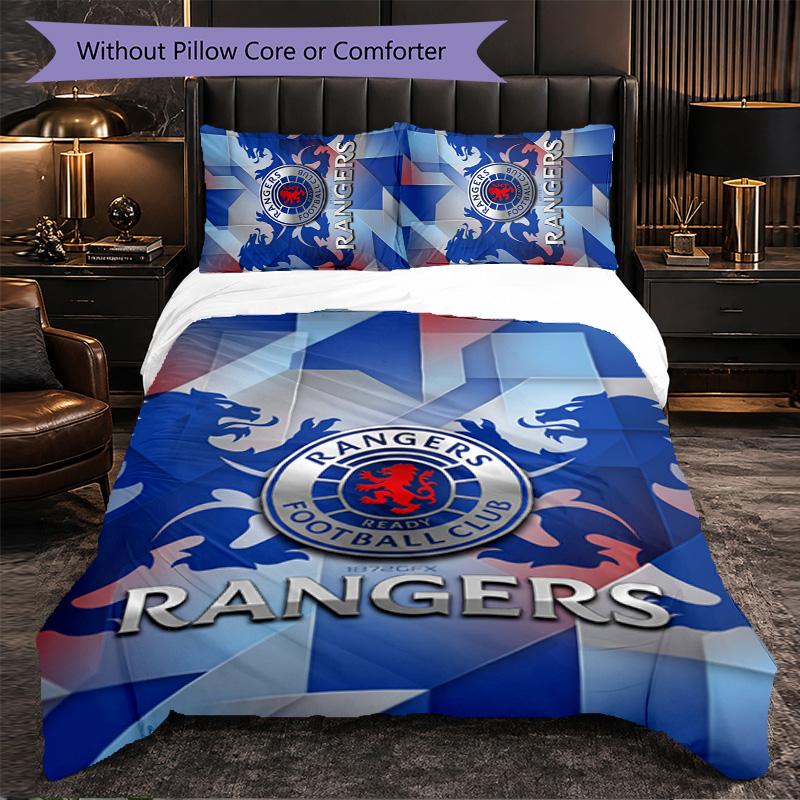 Biancheria da letto a tema Rangers FC Set 3 Pezzi Copripiumino Biancheria da letto Decorativa Per Stanza Adolescenti Decorazione Casa