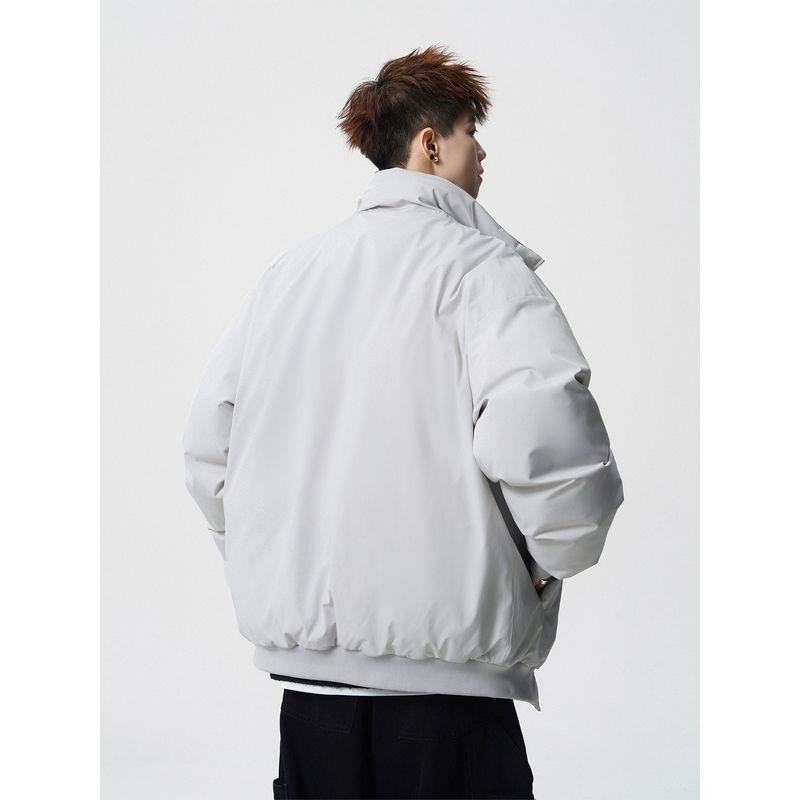 51 Hip-Hop American-Style Deconstructed Solid Color Loose Stand-Up Collar Cotton Jacket Men's Winter Thickened Trendy Retro Couple Cotton Coat