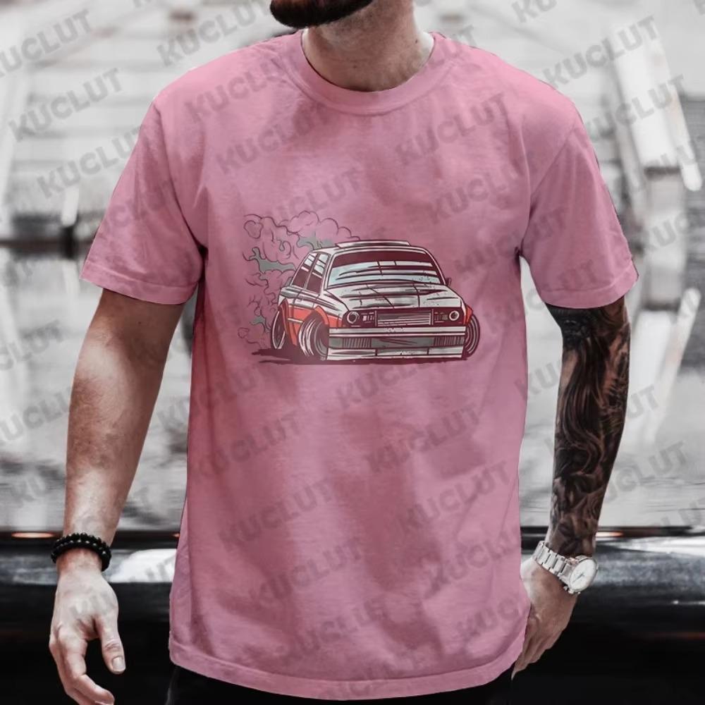 Men's Street T-shirt Car Motorsport Drifting Print Tops Tees Summer T Shirt Stylish Oversized Tee Shirt for Men Tshirt Clothing